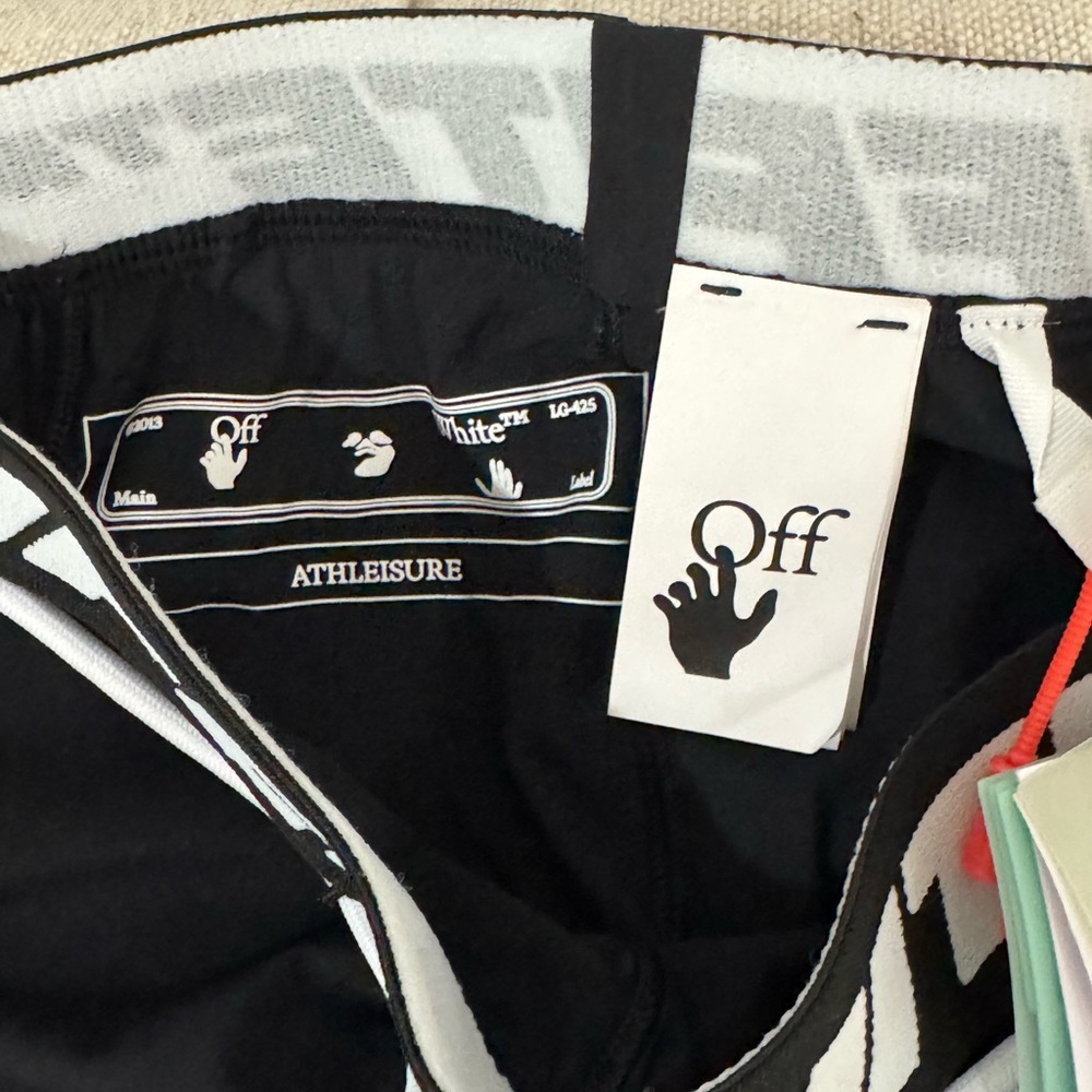 Off-White Black Logo Waist Drawstring Leggings NW… - image 5